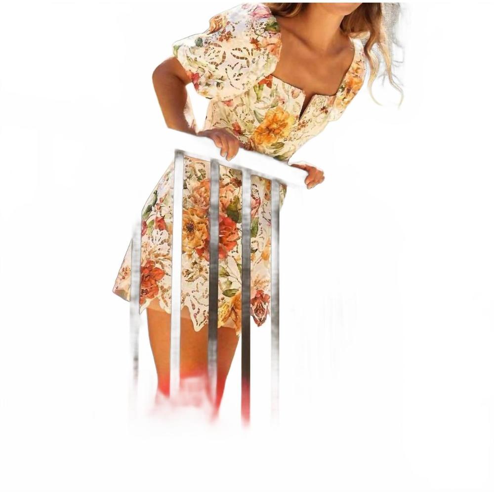 NEW LUCY PARIS bethany mini dress in white multi - Picture 5 of 5